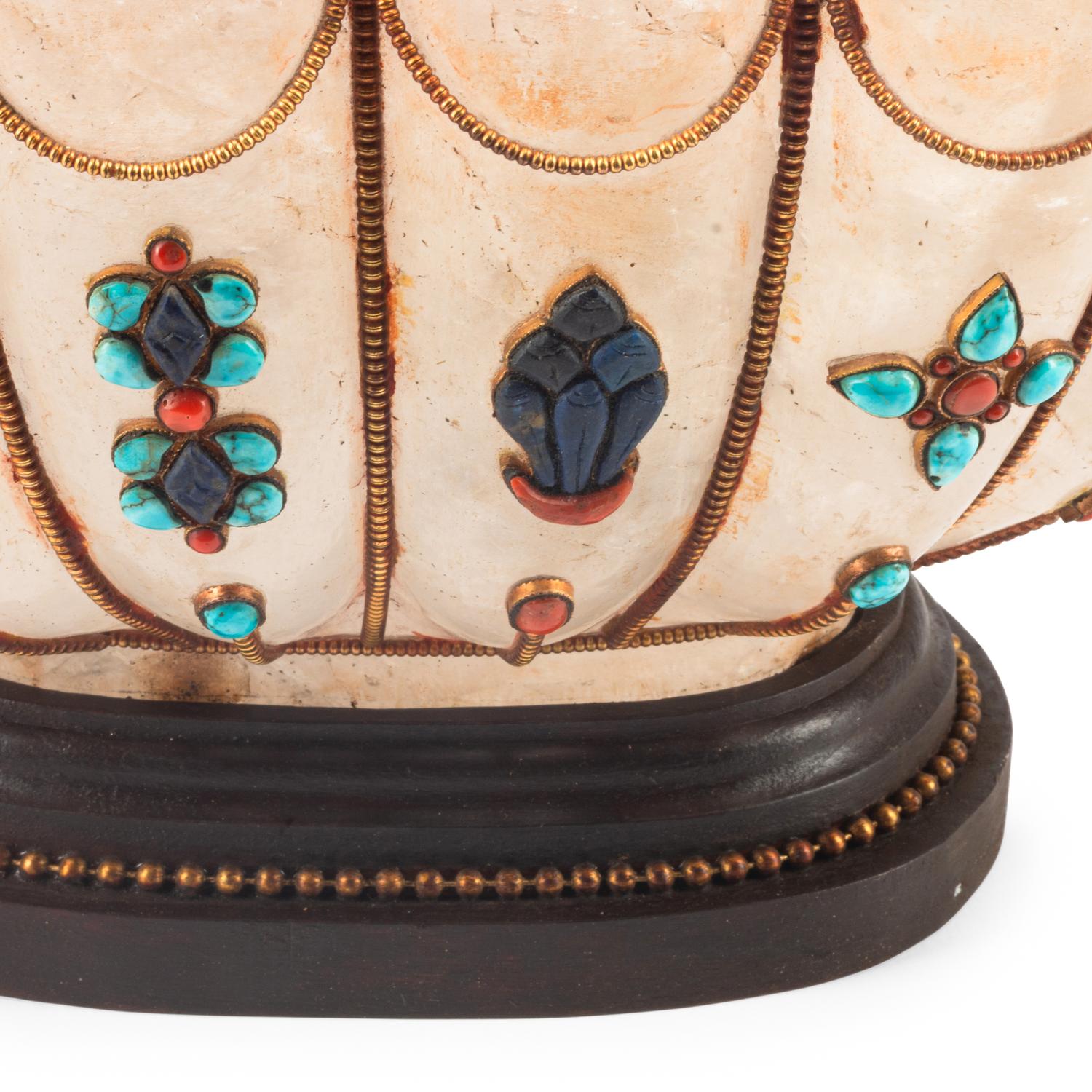 A Large Fluted Rock Crystal and Jewel-Mounted Bowl