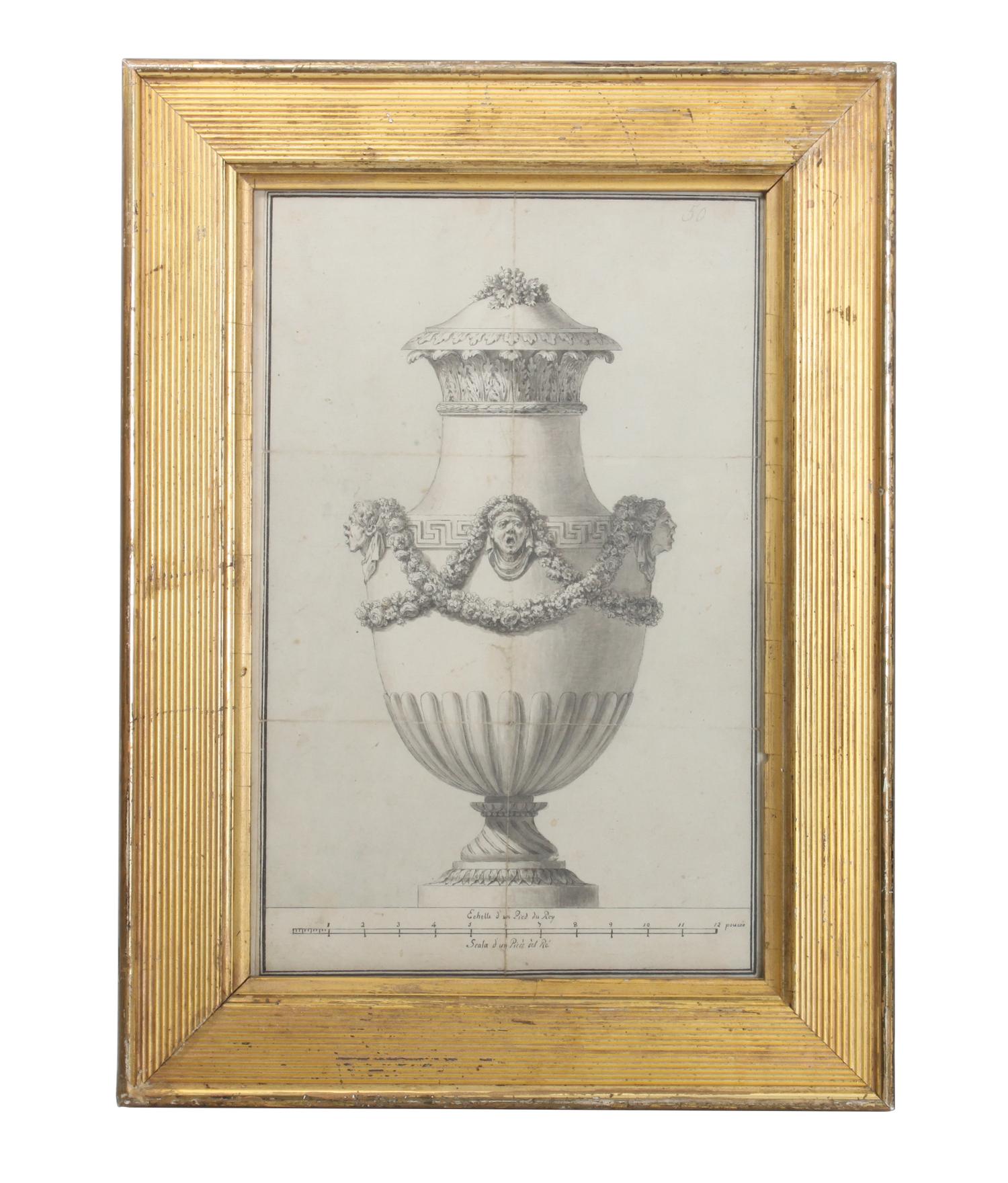 A French Architectural Engraving Height 12 1/2 x width 8 1/2 inches — 18TH/19TH CENTURY