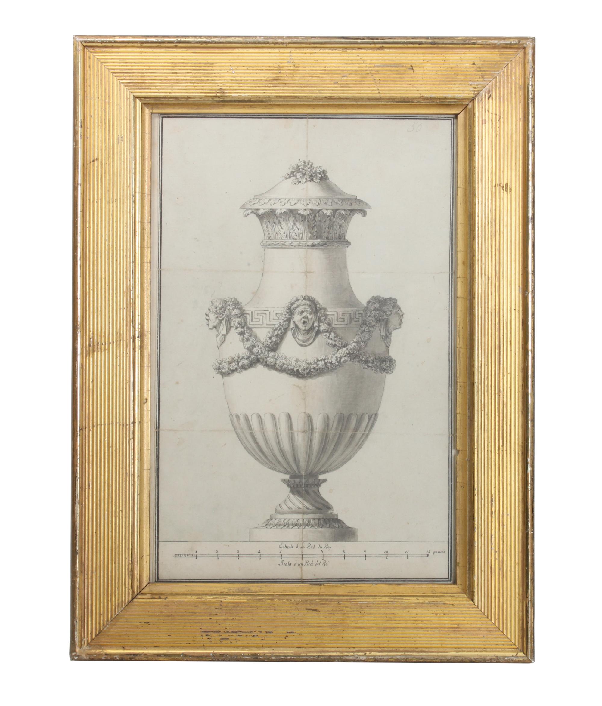 A French Architectural Engraving Height 12 1/2 x width 8 1/2 inches — 18TH/19TH CENTURY