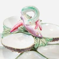 A Minton Majolica Four-Tier Revolving Oyster Server date cypher 1865