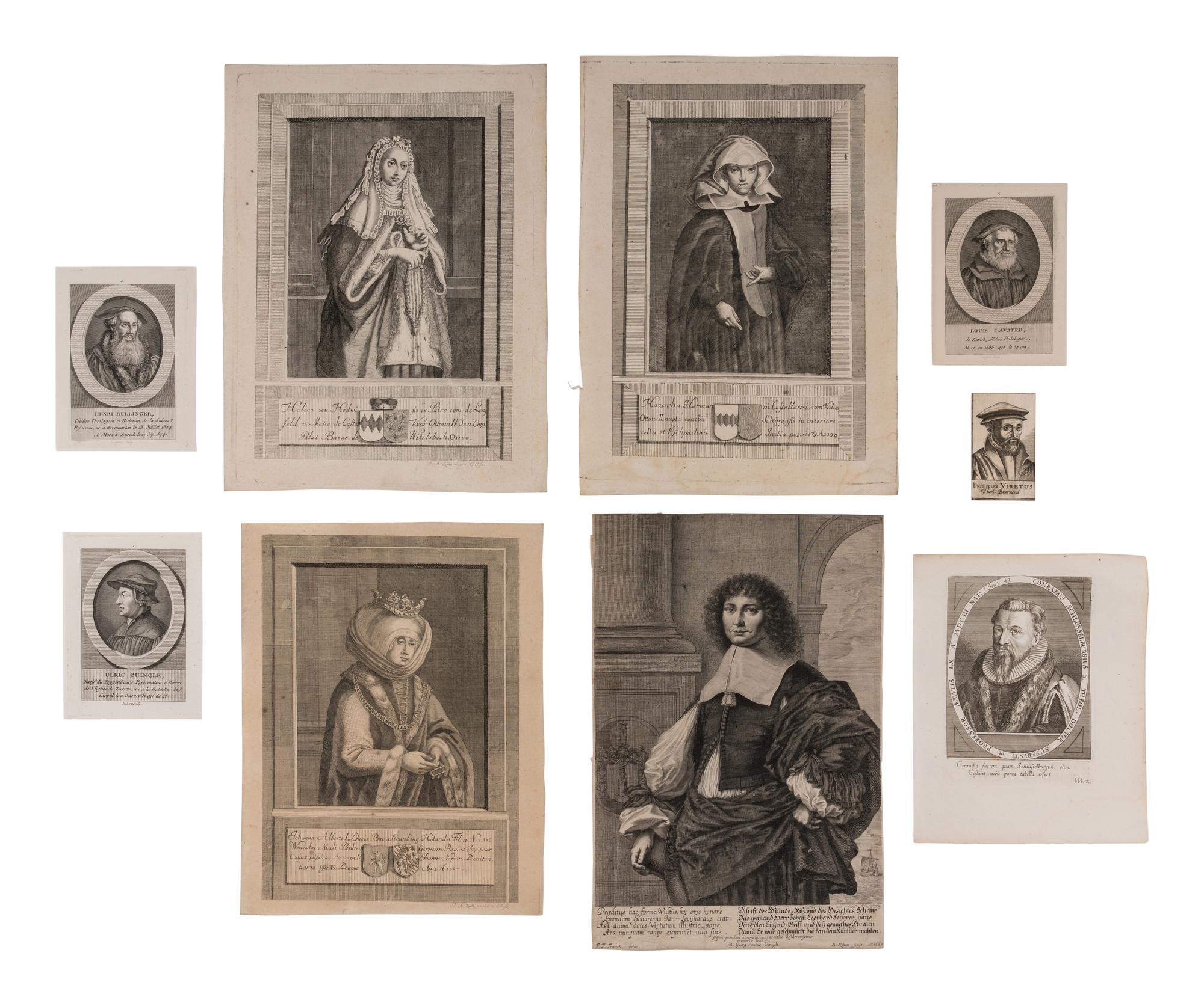 [PORTRAITS & FIGURES]. A group of approximately 46 prints, most engraved, including: