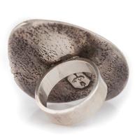 Tufa Cast Silver Ring, Set with a Bisbee Turquoise Cabochon