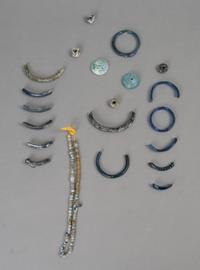 A Collection of Roman Glass Artifacts, Length of first approximately 14 inches.