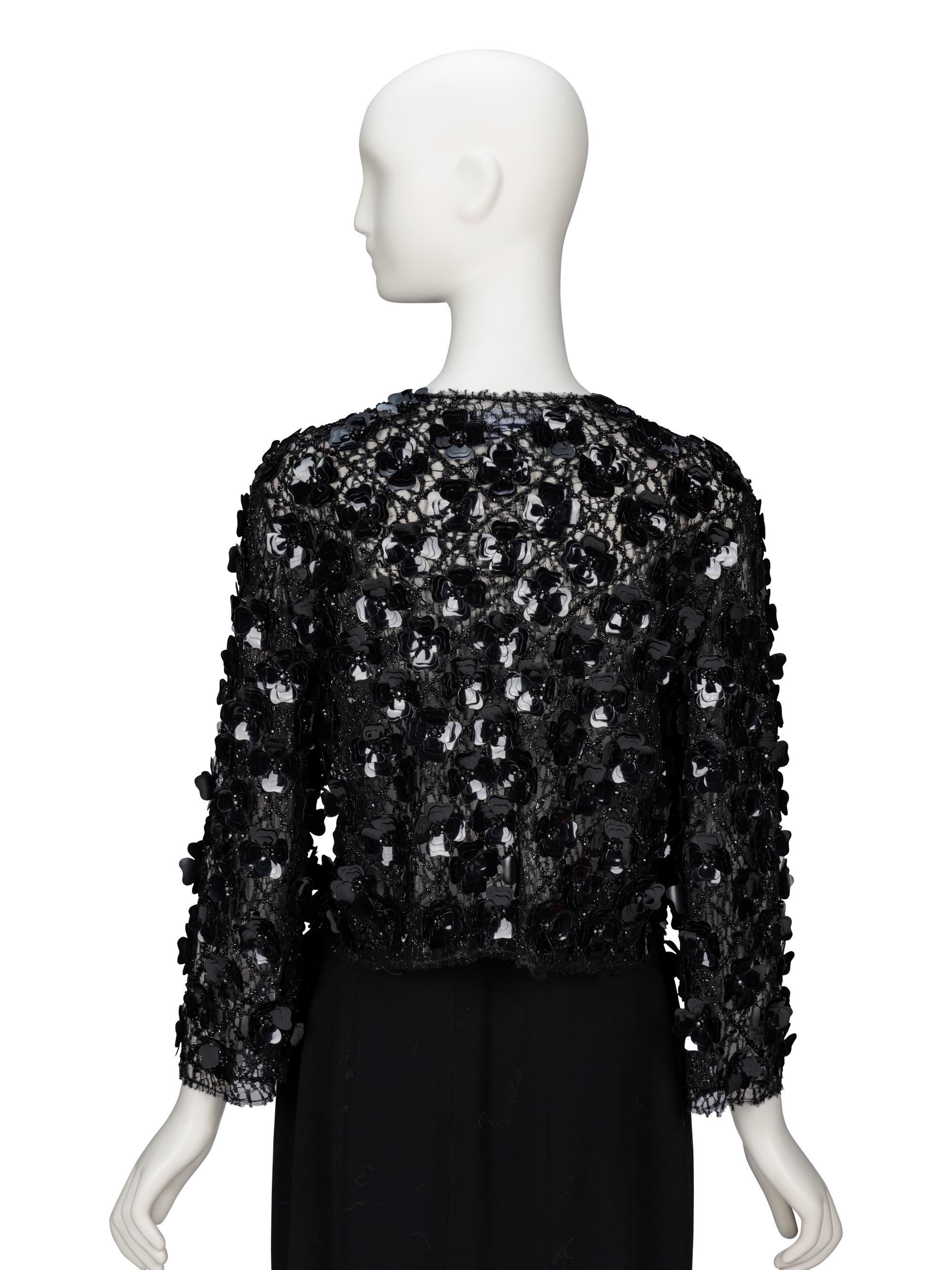 Oscar de la Renta, Black Embellished Jacket