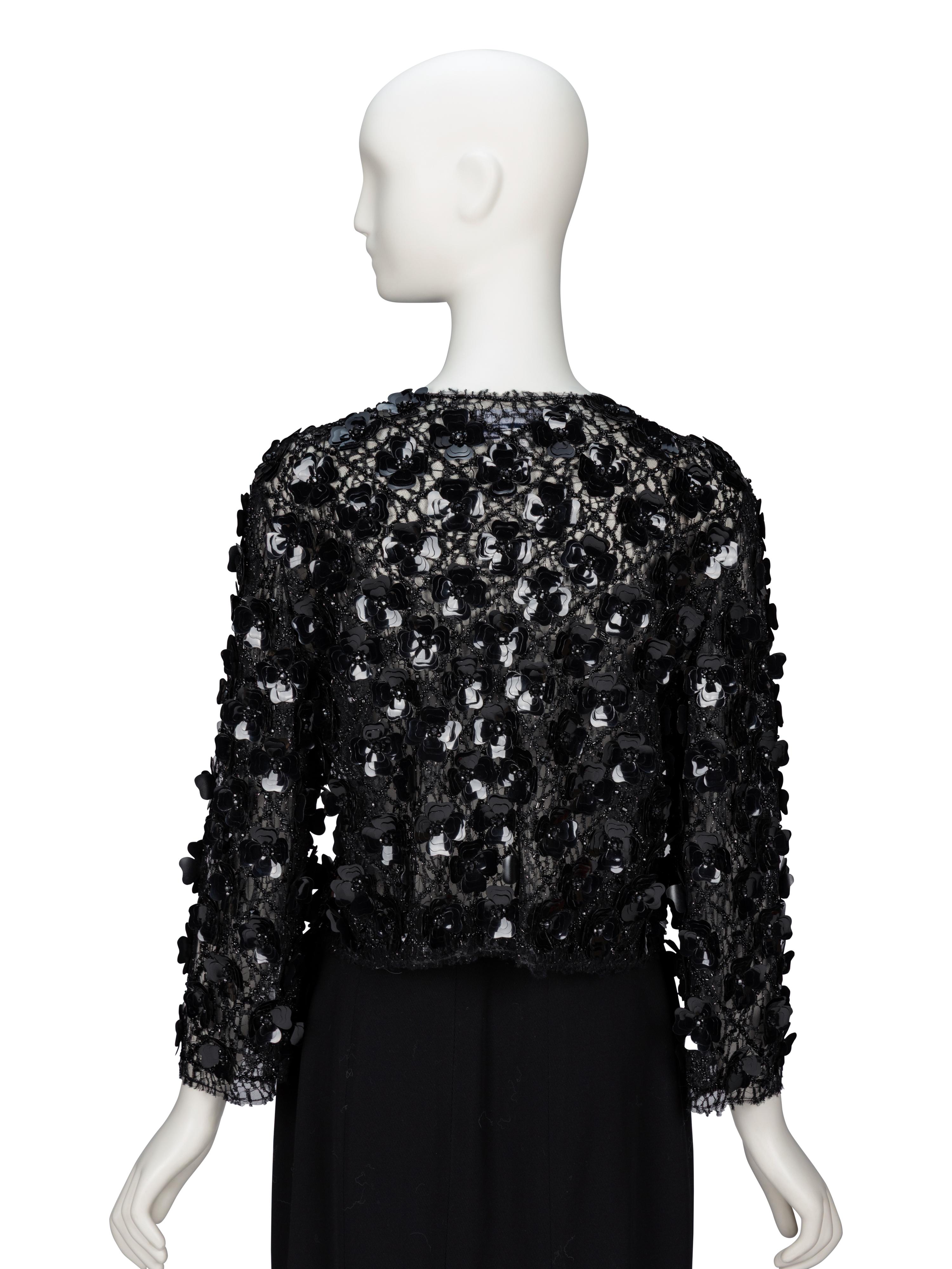 Oscar de la Renta, Black Embellished Jacket