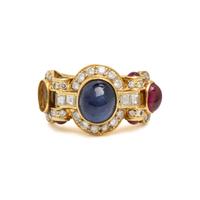 Multigem and Yellow Gold Ring