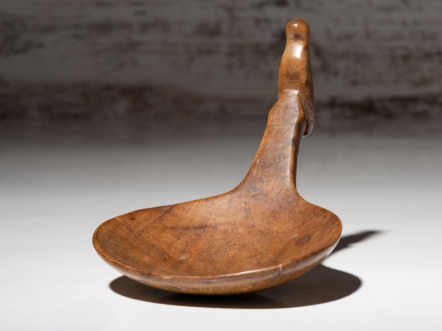 Northeastern Woodlands Maple Figural Ladle, Bird