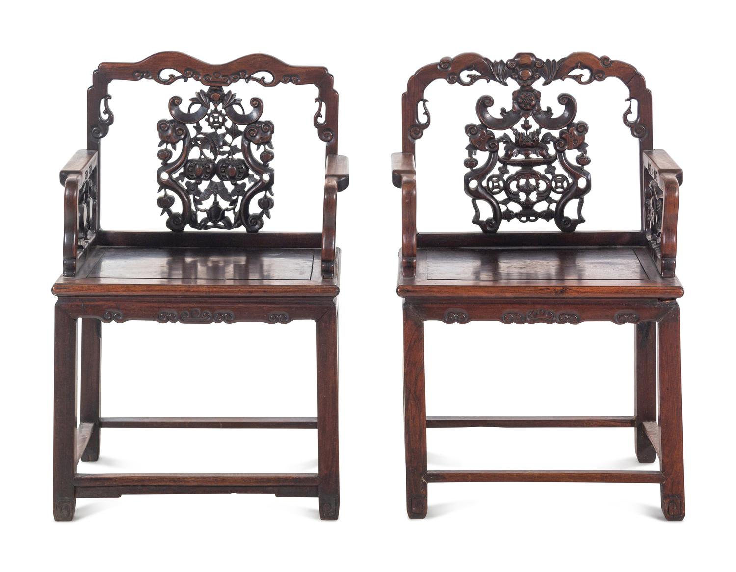 A Pair of Rosewood Armchairs, Meiguiyi