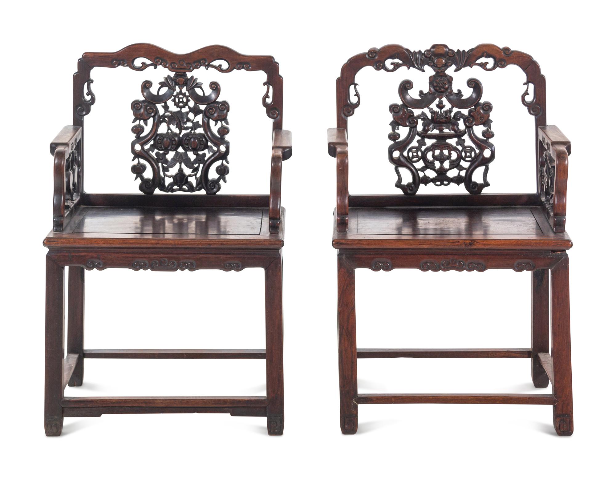 A Pair of Rosewood Armchairs, Meiguiyi