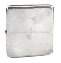 An Enameled Silver Cigarette Case, Late 19th/Early 20th Century, the lid enameled to show a seated nude before a dressing table.
