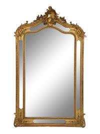 A Pair of Napoleon III Giltwood Overmantel Mirrors