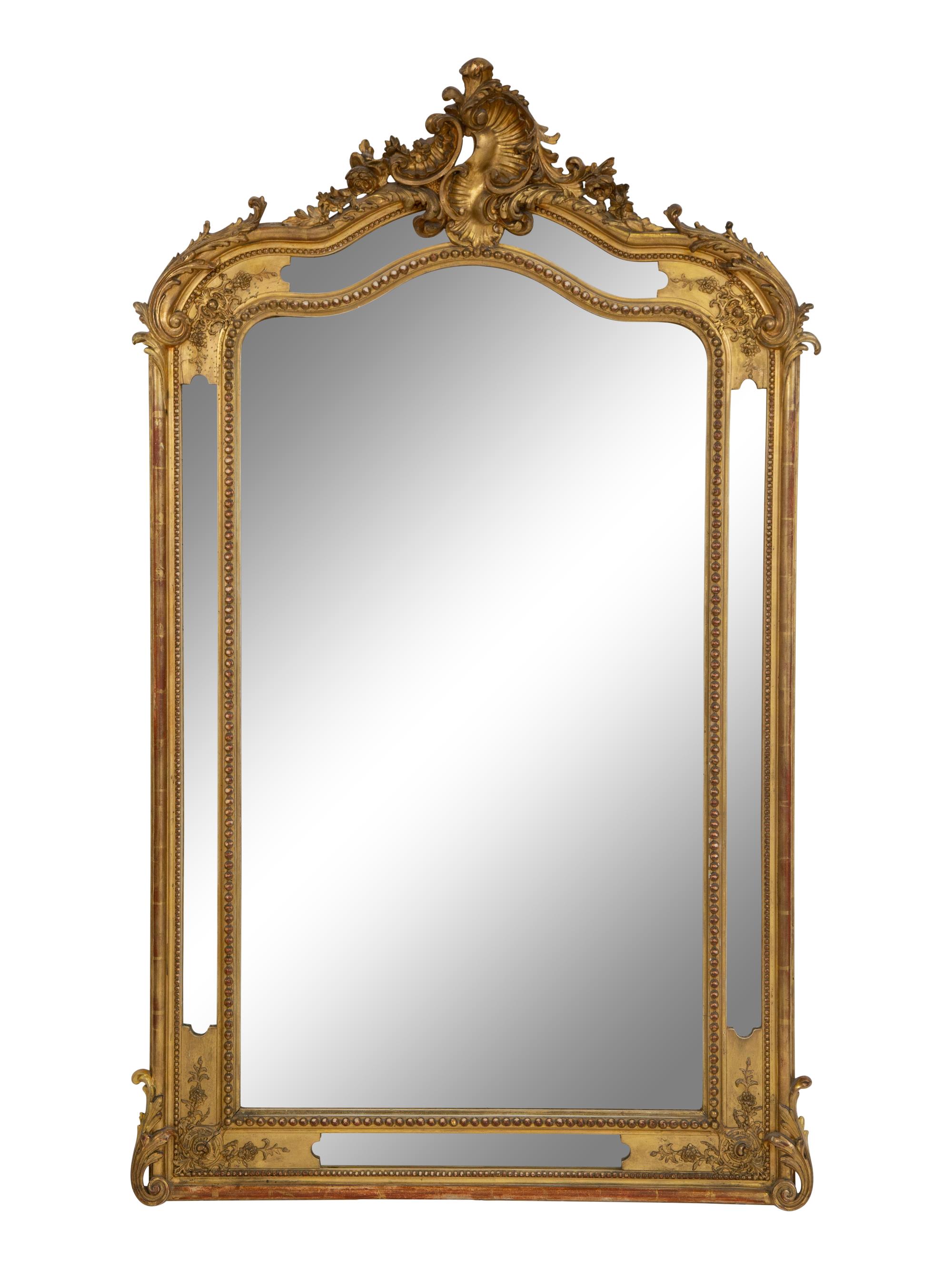 A Pair of Napoleon III Giltwood Overmantel Mirrors