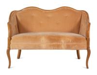 A Louis XV/XVI Transitional Style Maple Settee
