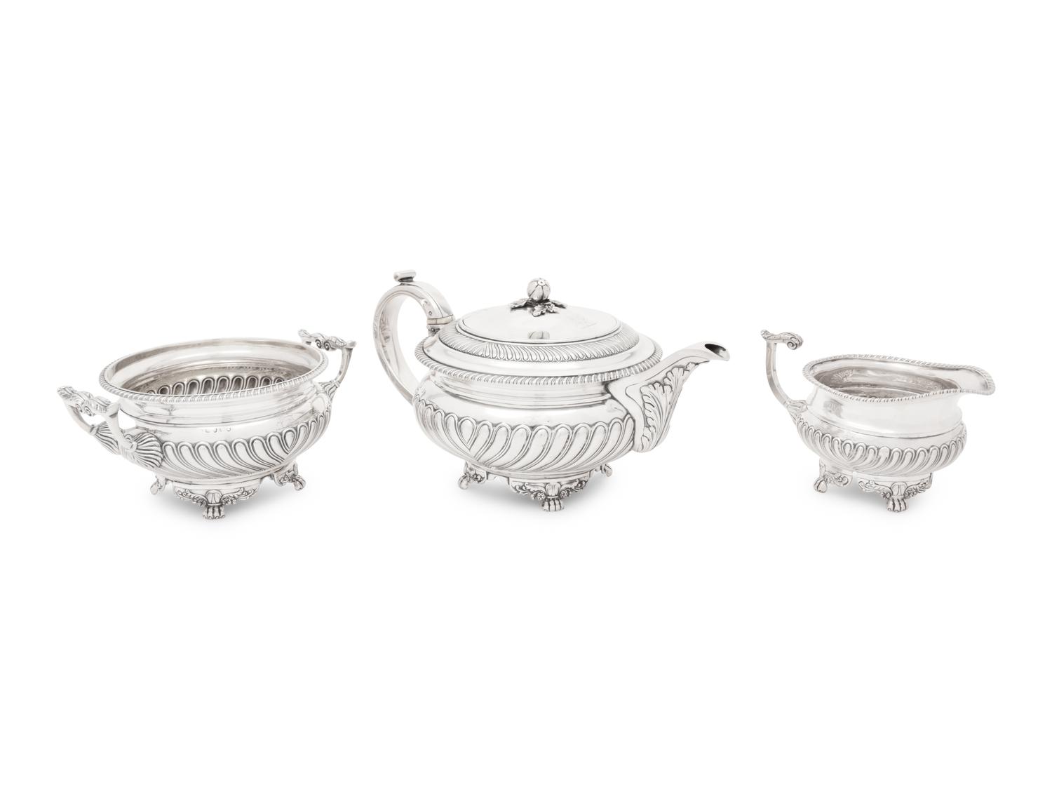 An George III Silver Three-Piece Tea Service