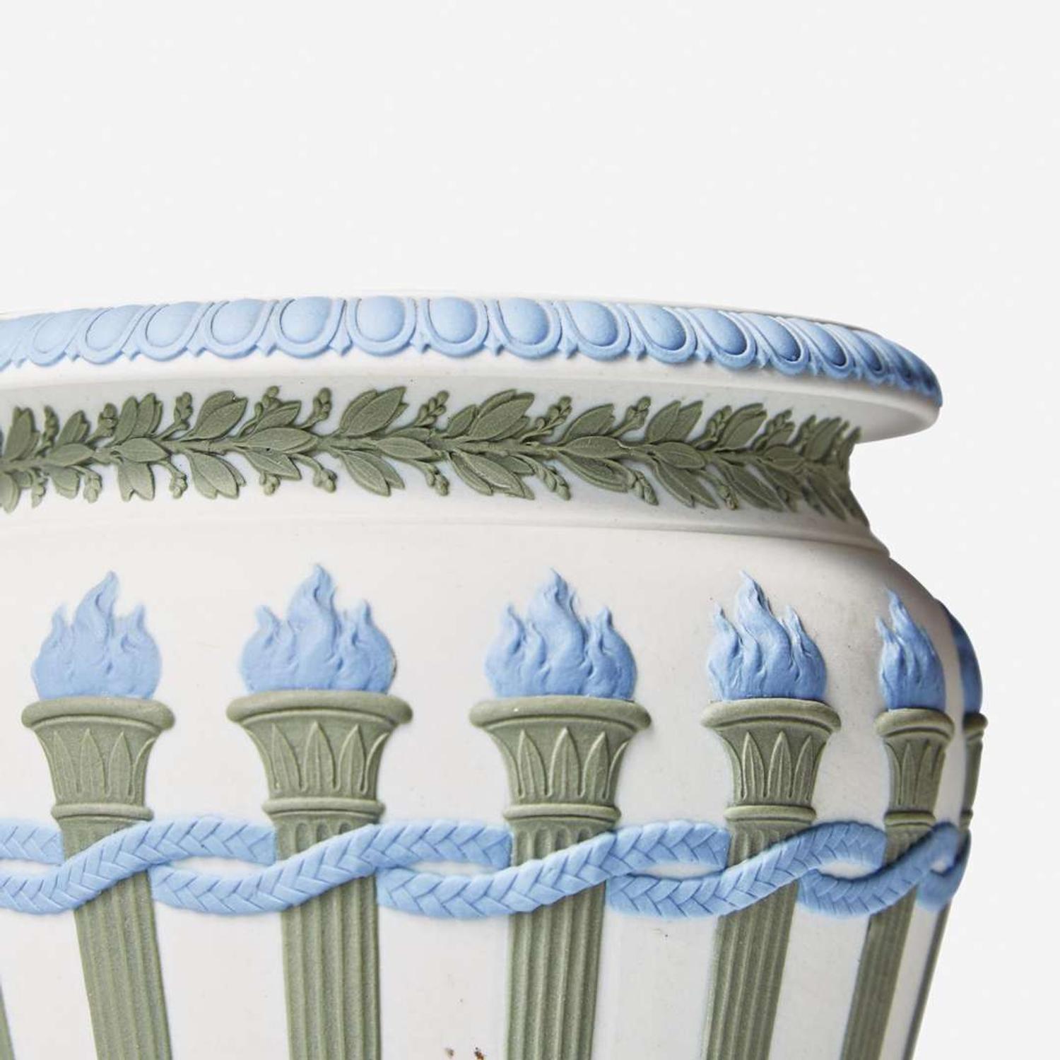 A Wedgwood Tricolor Jasperware Torches Vase UK, early 19th century