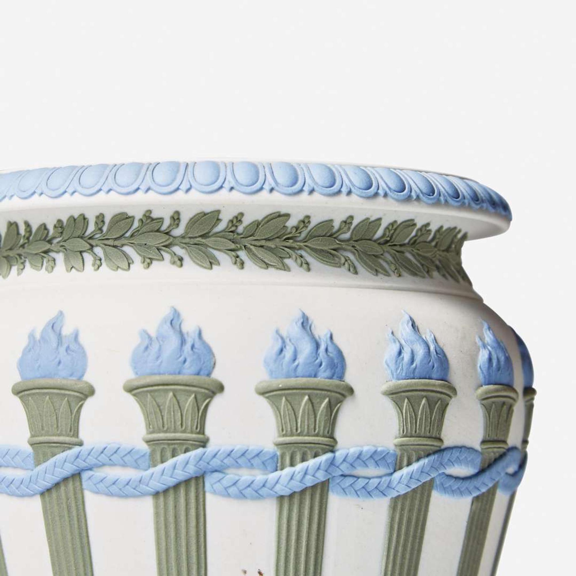 A Wedgwood Tricolor Jasperware Torches Vase UK, early 19th century