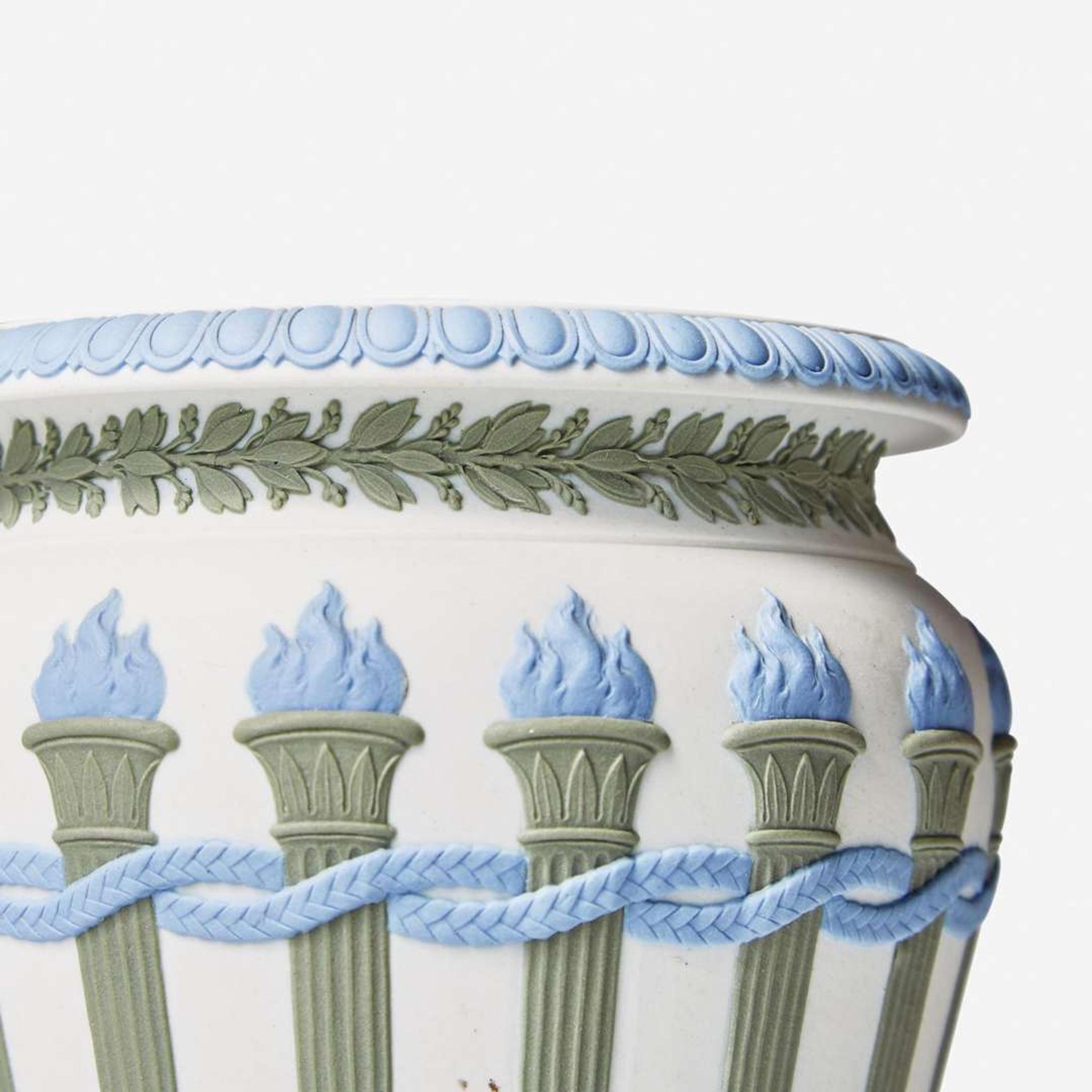 A Wedgwood Tricolor Jasperware Torches Vase UK, early 19th century