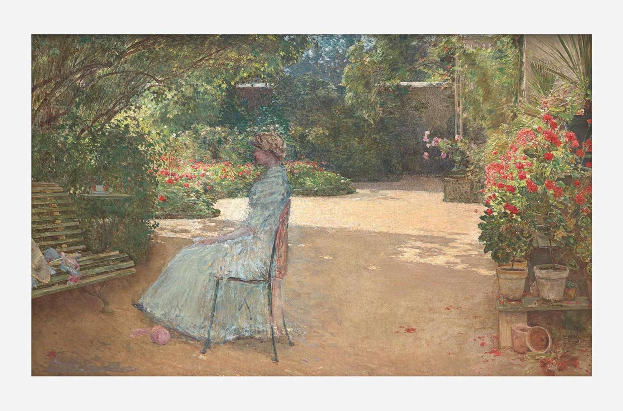 Childe Hassam (American, 1859–1935) Mrs. Hassam in a Garden, Villiers-le-Bel