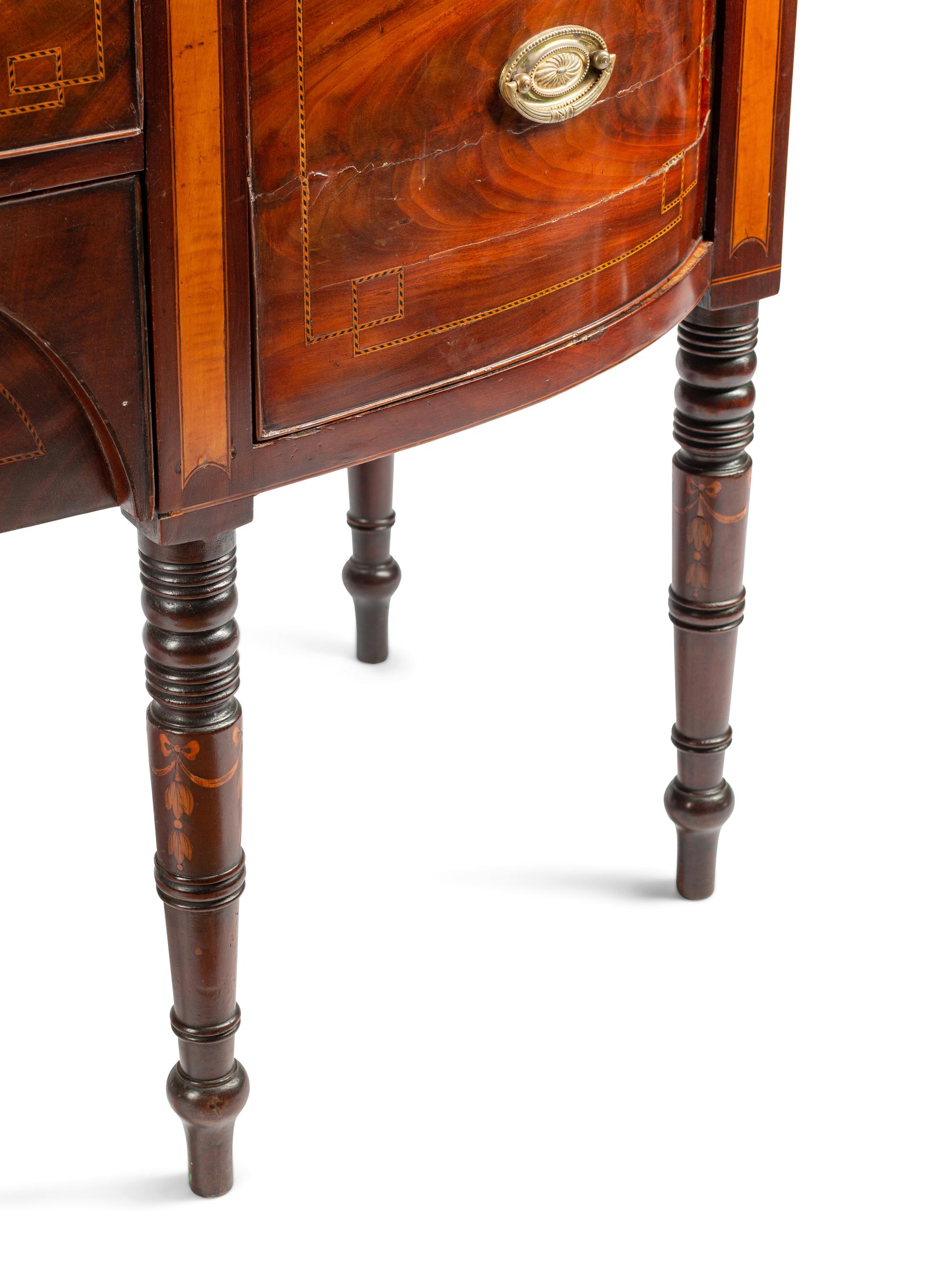 A George III Marquetry and Mahogany Sideboard