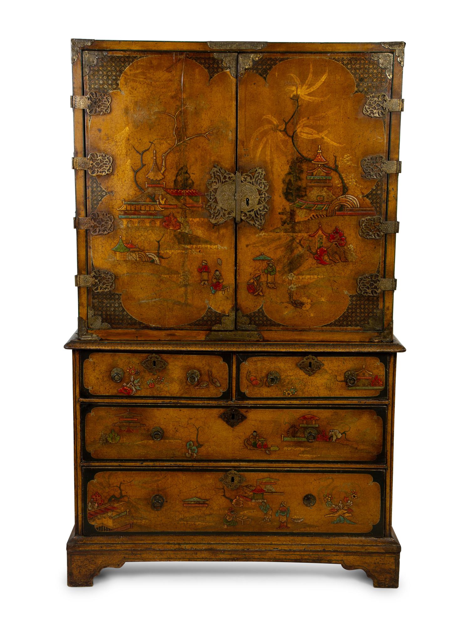 A George III Lacquered and Japanned Cabinet-on-Chest — 18TH/19TH CENTURY