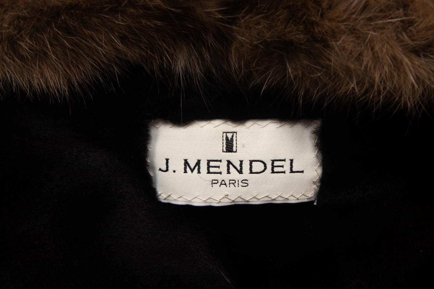 J. Mendel Cashmere Cape With Sable Fur Hood and Sheared Mink Lining