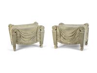 A Pair of Cast Resin Reproduction Tatham Stools — 20TH CENTURY