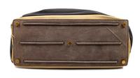 An Yves Saint Laurent Tri-Color Leather and Canvas Muse Bag, 11" H x 14" W x 6" D; Handle drop: 6".