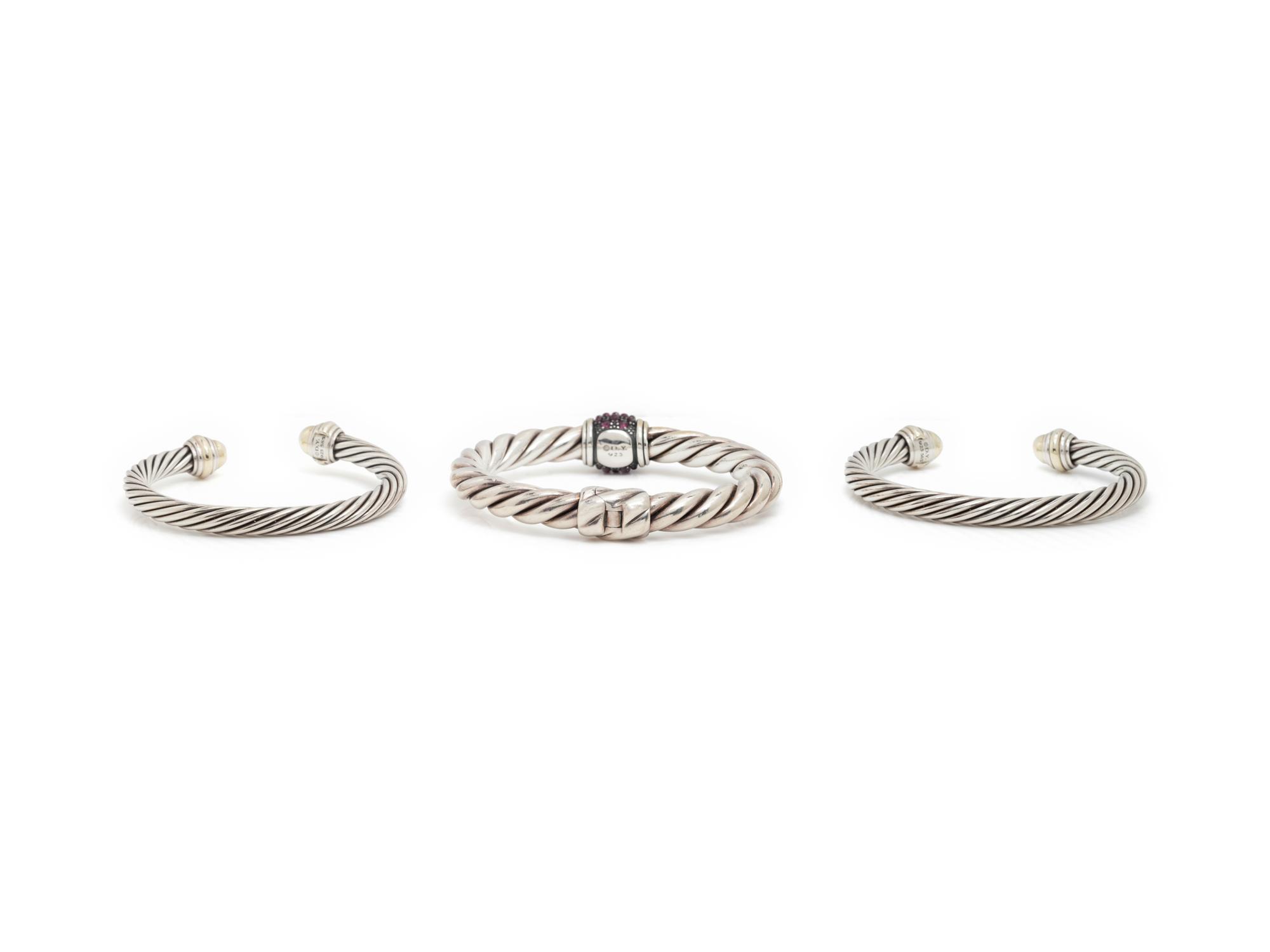 DAVID YURMAN, STERLING SILVER BRACELETS