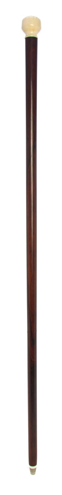 An American Ivory Handled Walking Stick, Length of handle 1 5/8 x length overall 36 1/4 inches.