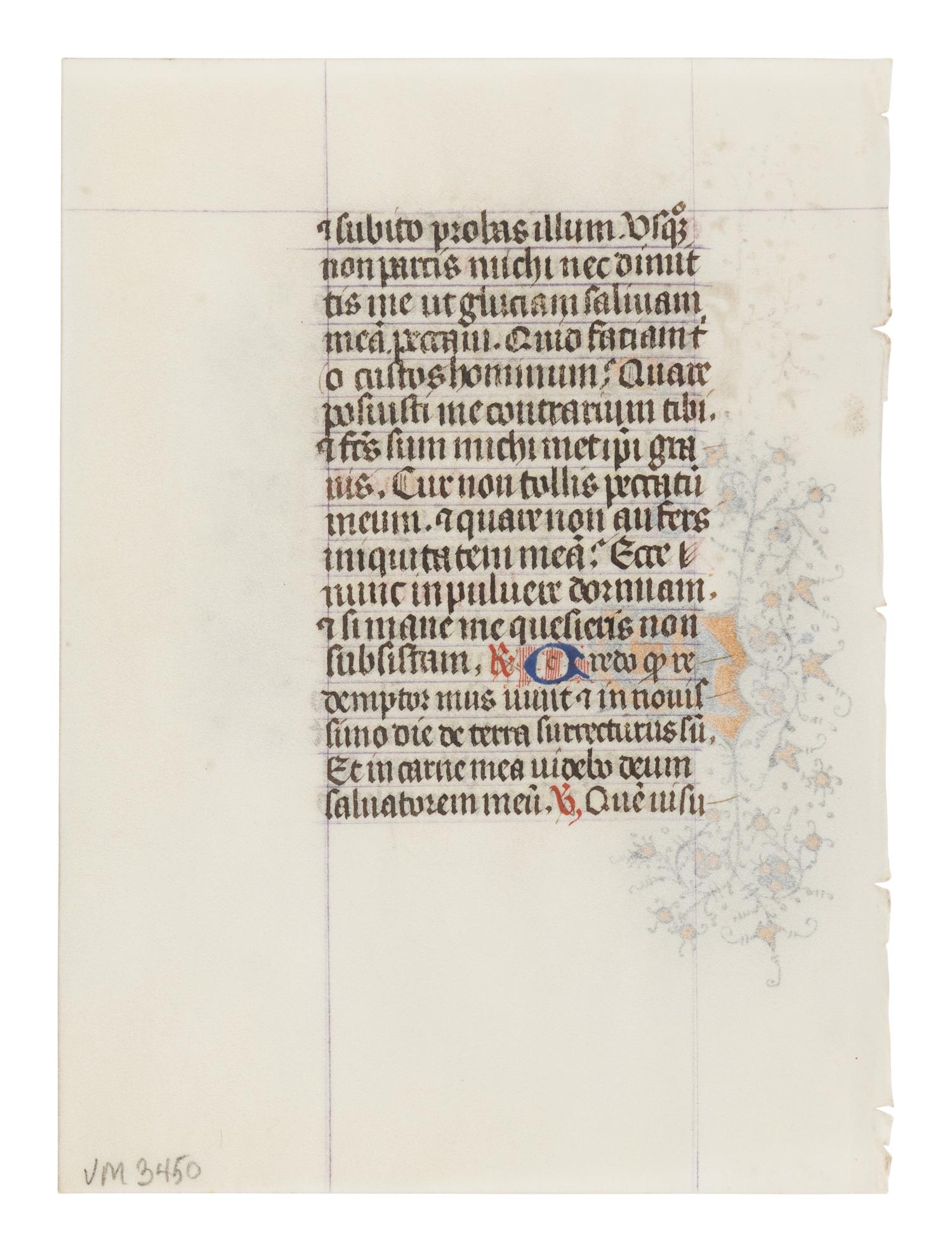 FOUR ILLUMINATED LEAVES FROM ASSORTED BOOKS OF HOURS FROM FRANCE, ITALY, AND THE NETHERLANDS