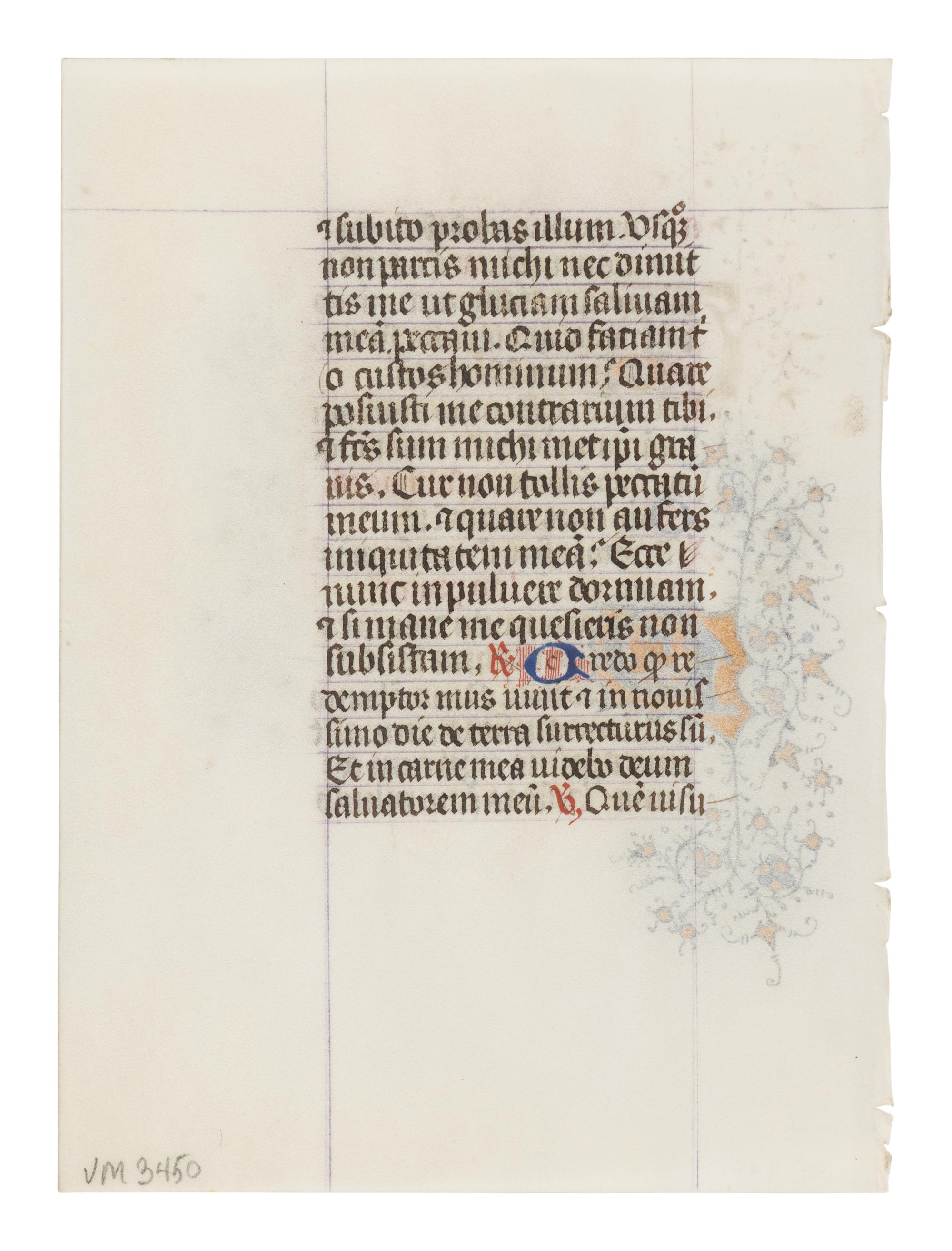 FOUR ILLUMINATED LEAVES FROM ASSORTED BOOKS OF HOURS FROM FRANCE, ITALY, AND THE NETHERLANDS