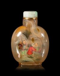 An Inside Painted Agate Snuff Bottle