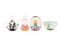 A Group of Four St. Clair Glass Articles