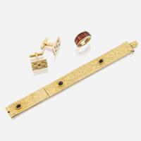 A collection of gold and gem-set jewelry