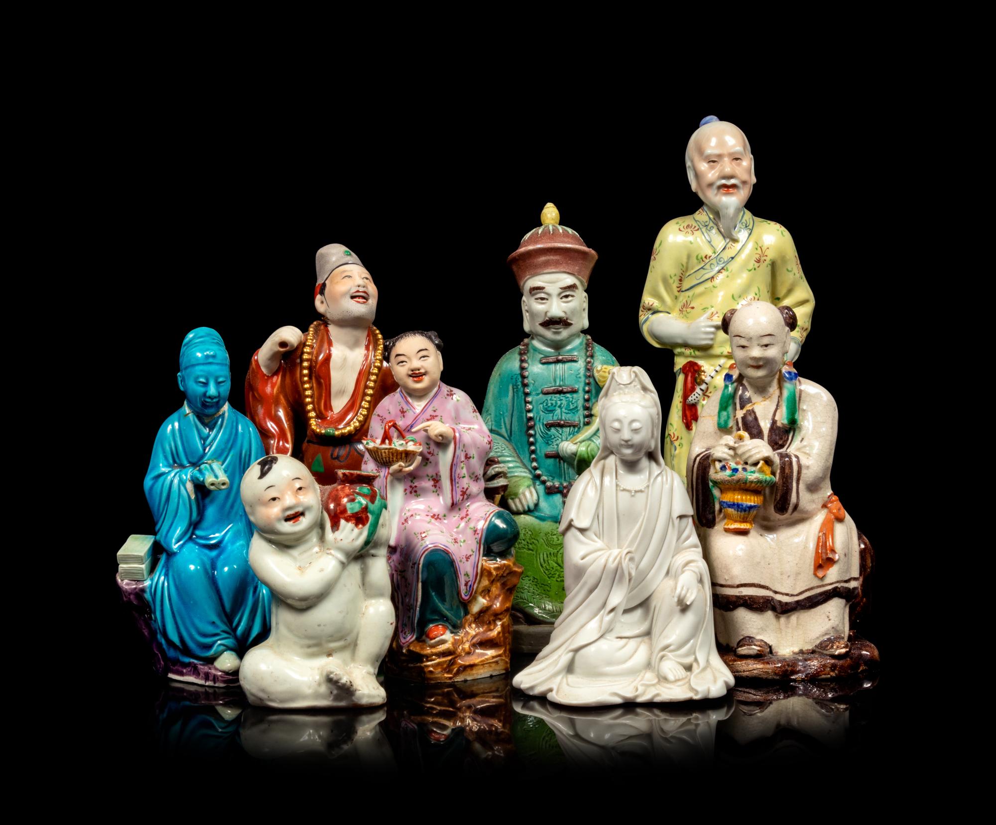 Eight Chinese Porcelain Figures