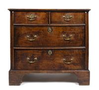 An English Chippendale Oak Four Drawer Chest of Drawers Height 33 x width 34 x depth 21 inches. — CIRCA 1770