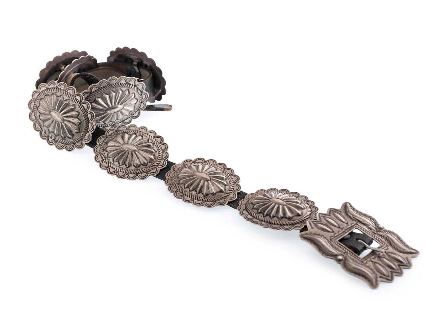 Navajo Silver Concha Belt
