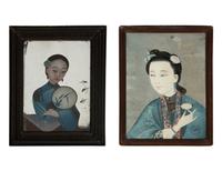 Two Chinese Reverse Paintings on Glass
