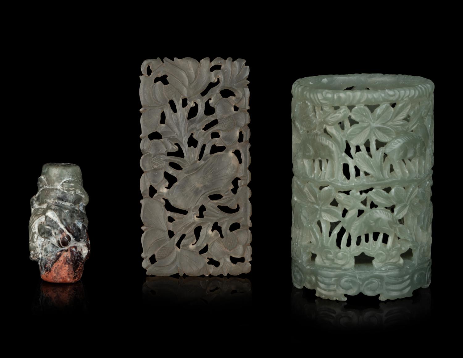 Five Chinese Jade and Hardstone Articles