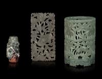 Five Chinese Jade and Hardstone Articles