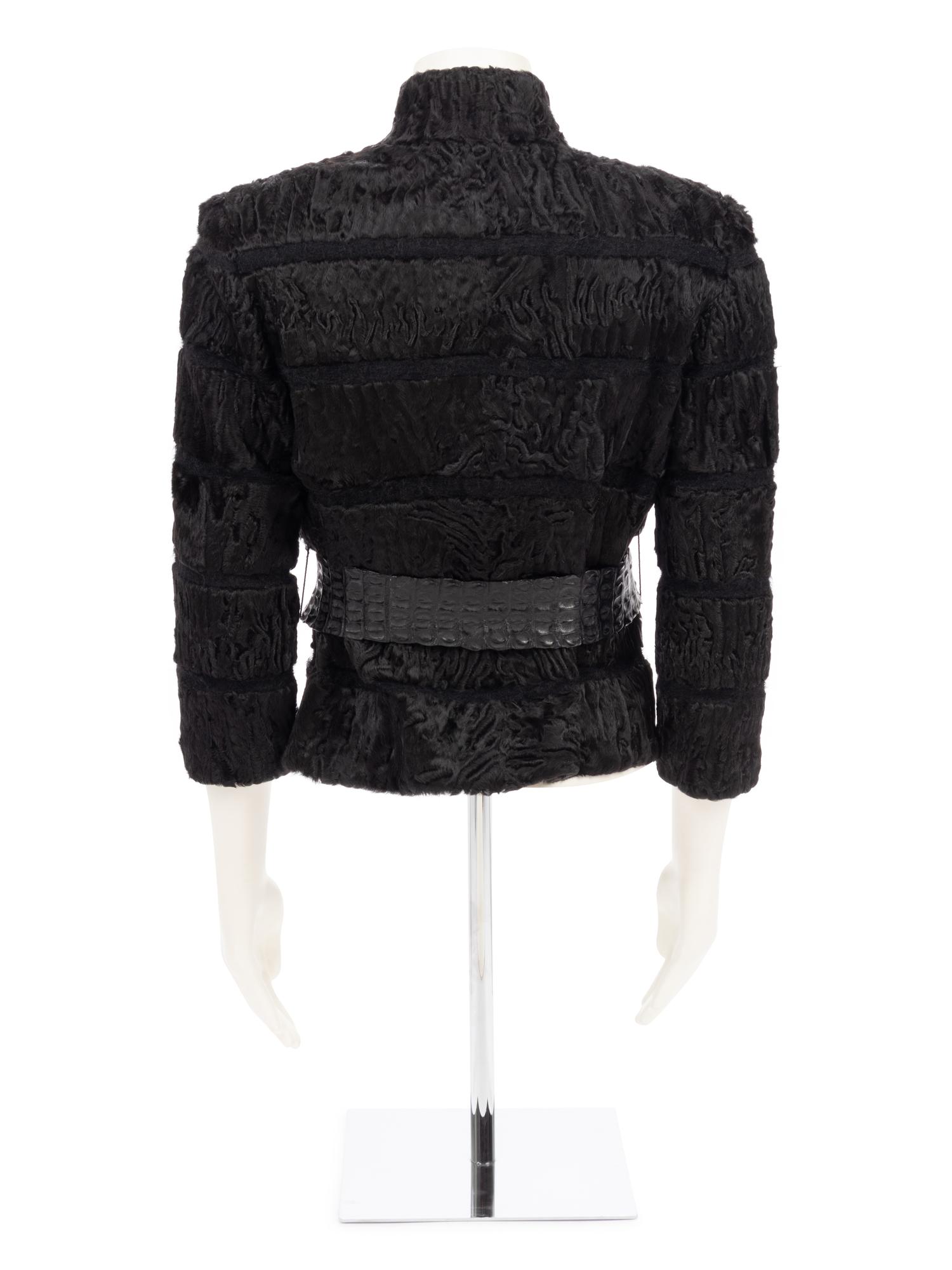 Fendi Mohair Jacket with Alligator Belt