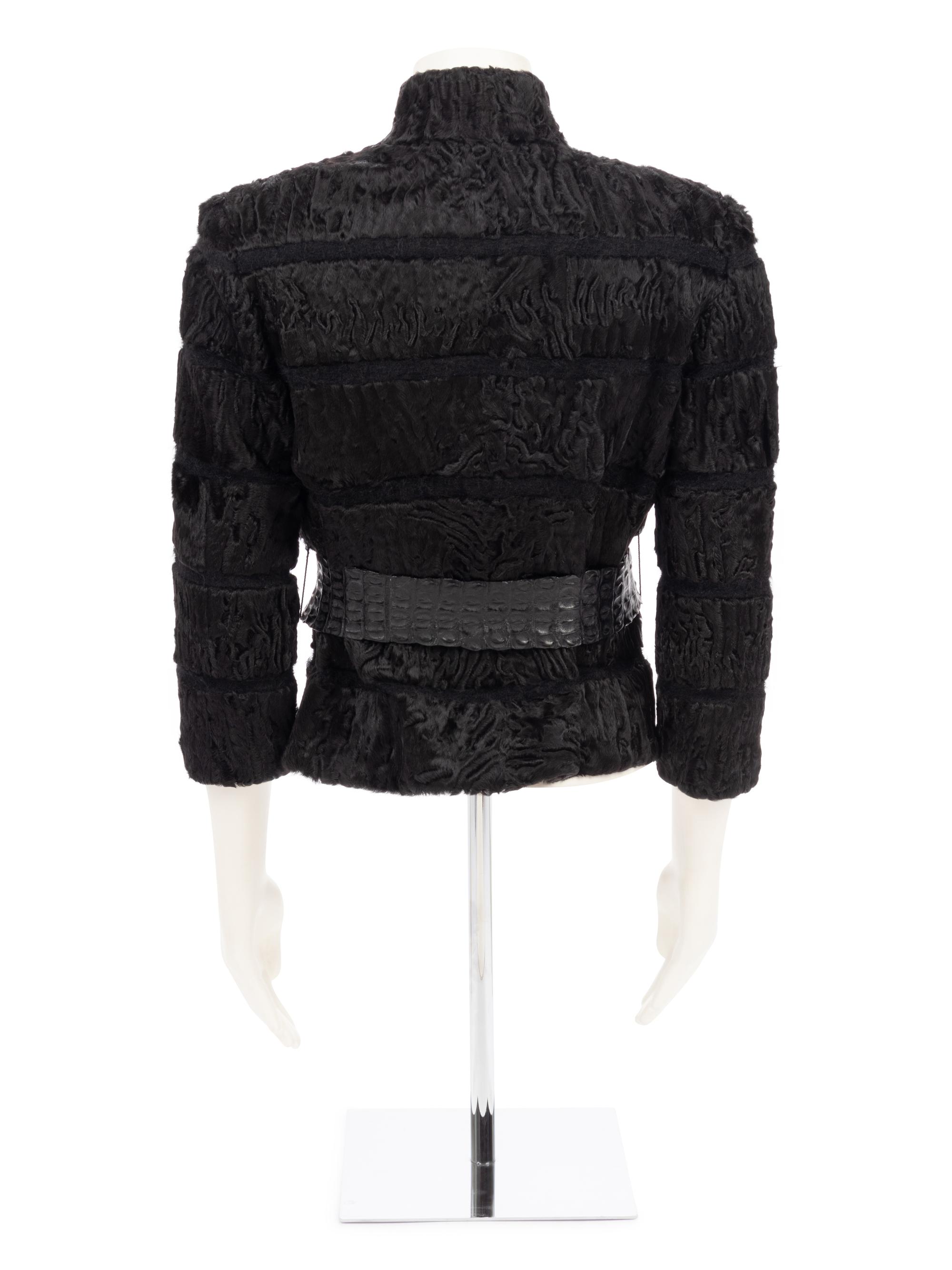 Fendi Mohair Jacket with Alligator Belt
