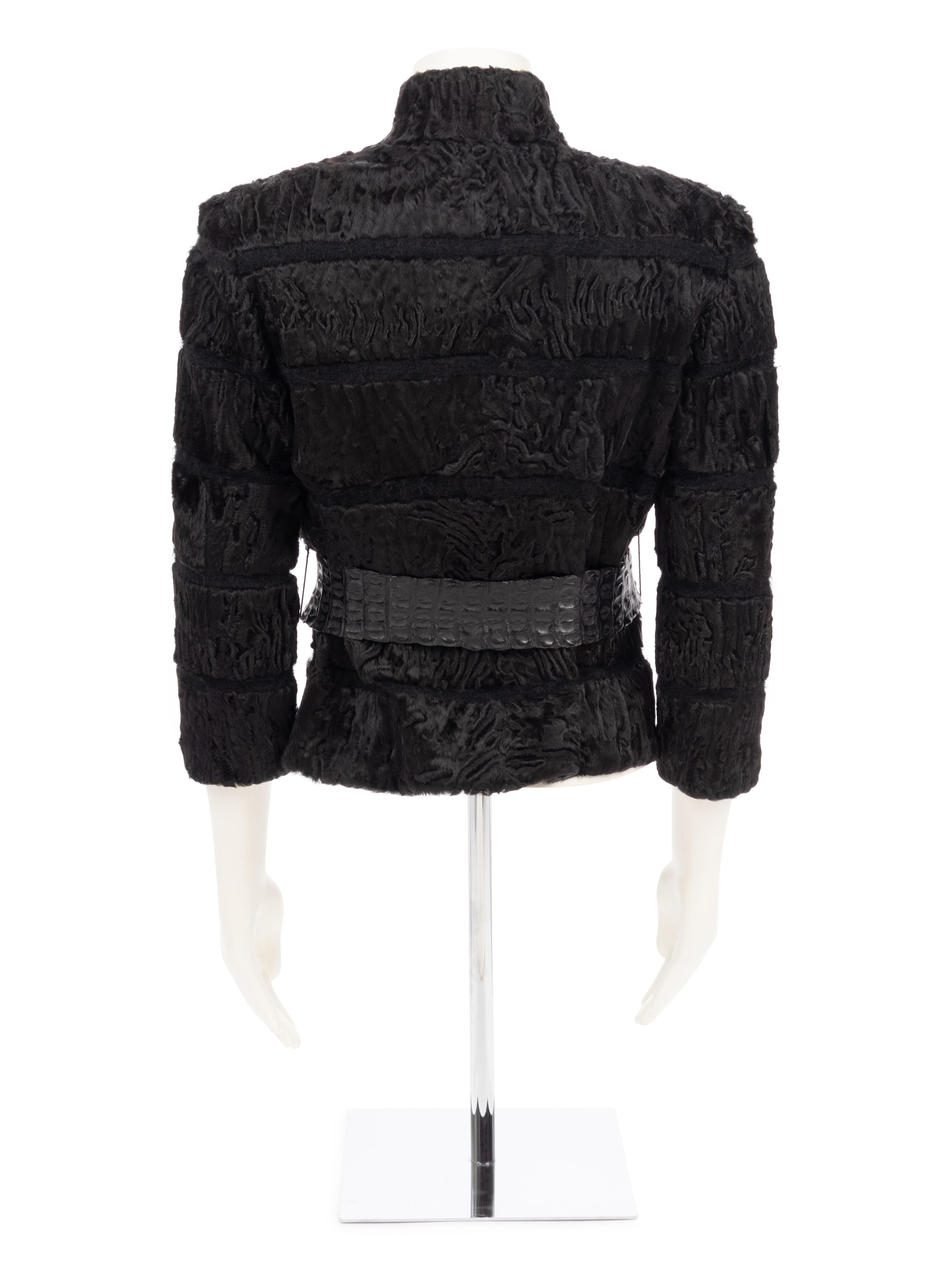 Fendi Mohair Jacket with Alligator Belt