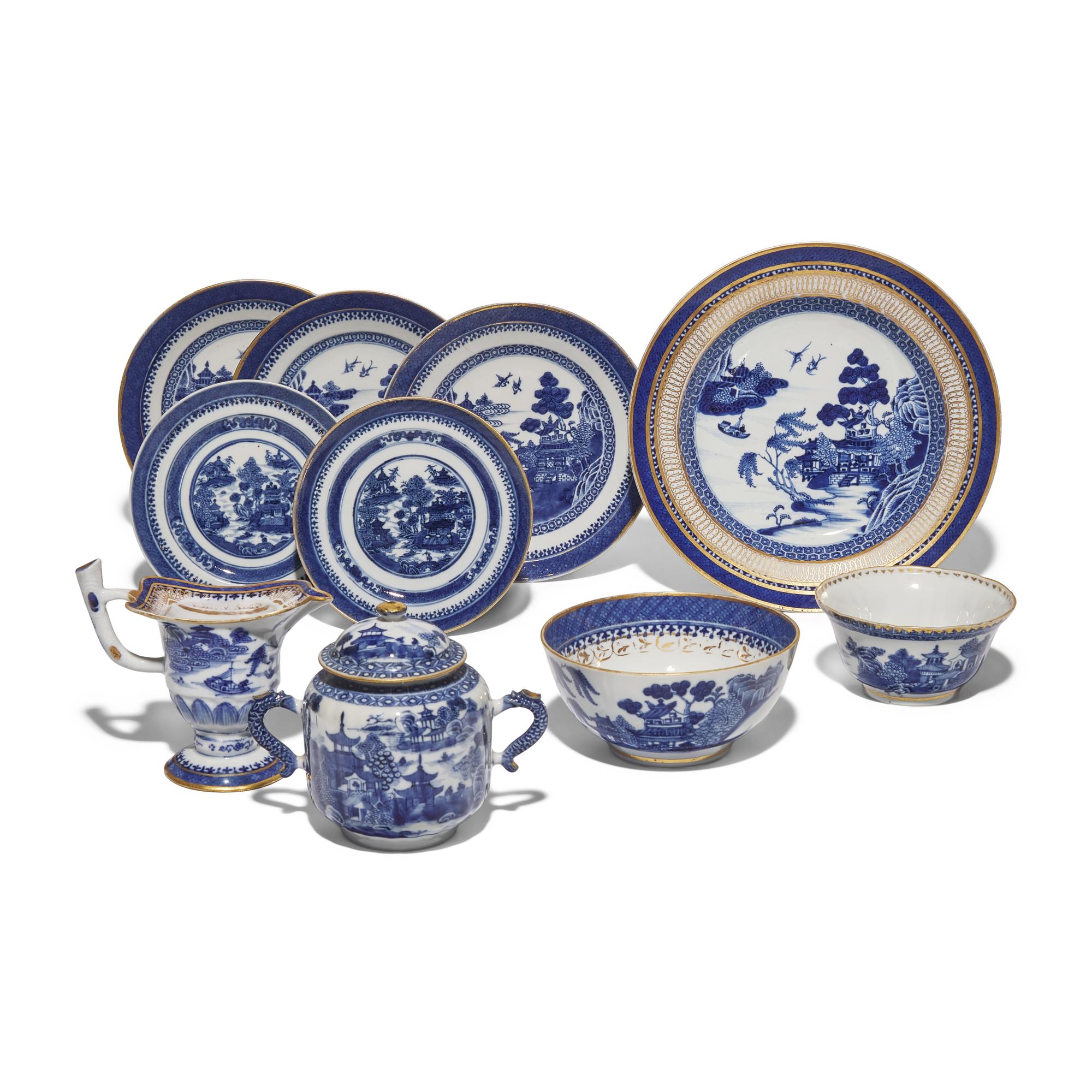 A Group of Ten Chinese Export Porcelain Nanking Tablewares