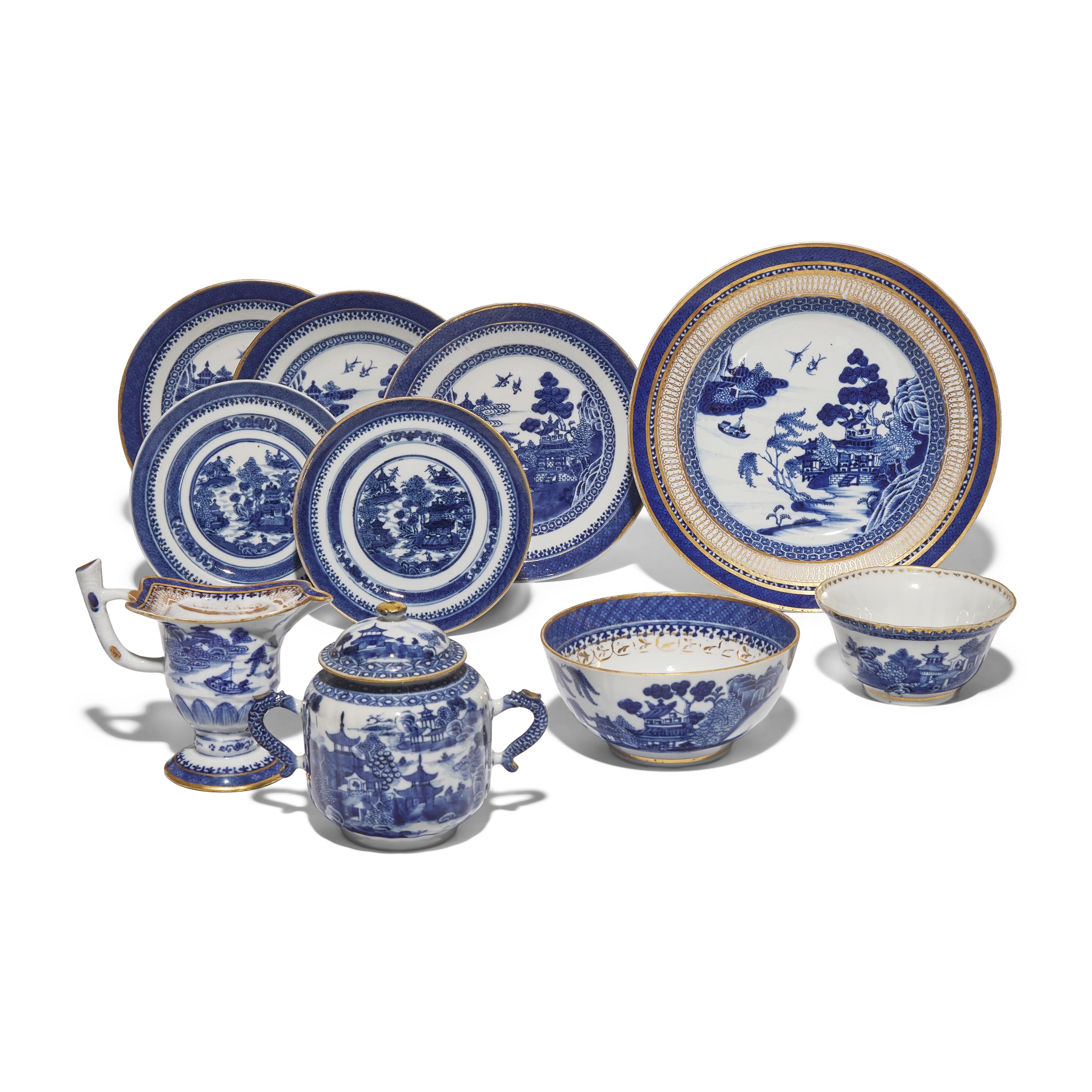 A Group of Ten Chinese Export Porcelain Nanking Tablewares