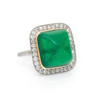 COLOMBIAN EMERALD AND DIAMOND RING