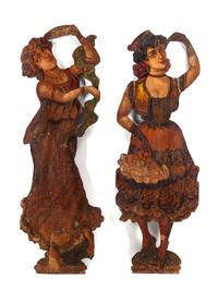 A Pair of Painted Wood Dummy Boards
