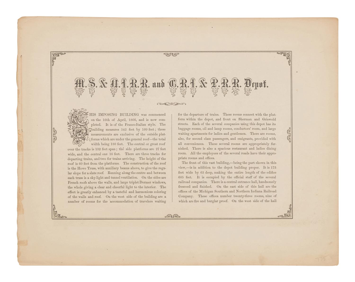 [CHICAGO]. KURZ, Louis (1834-1921). A group of 33 prints from Chicago Illustrated depicting pre-fire Chicago. Chicago: Jevne & Almini, 1866