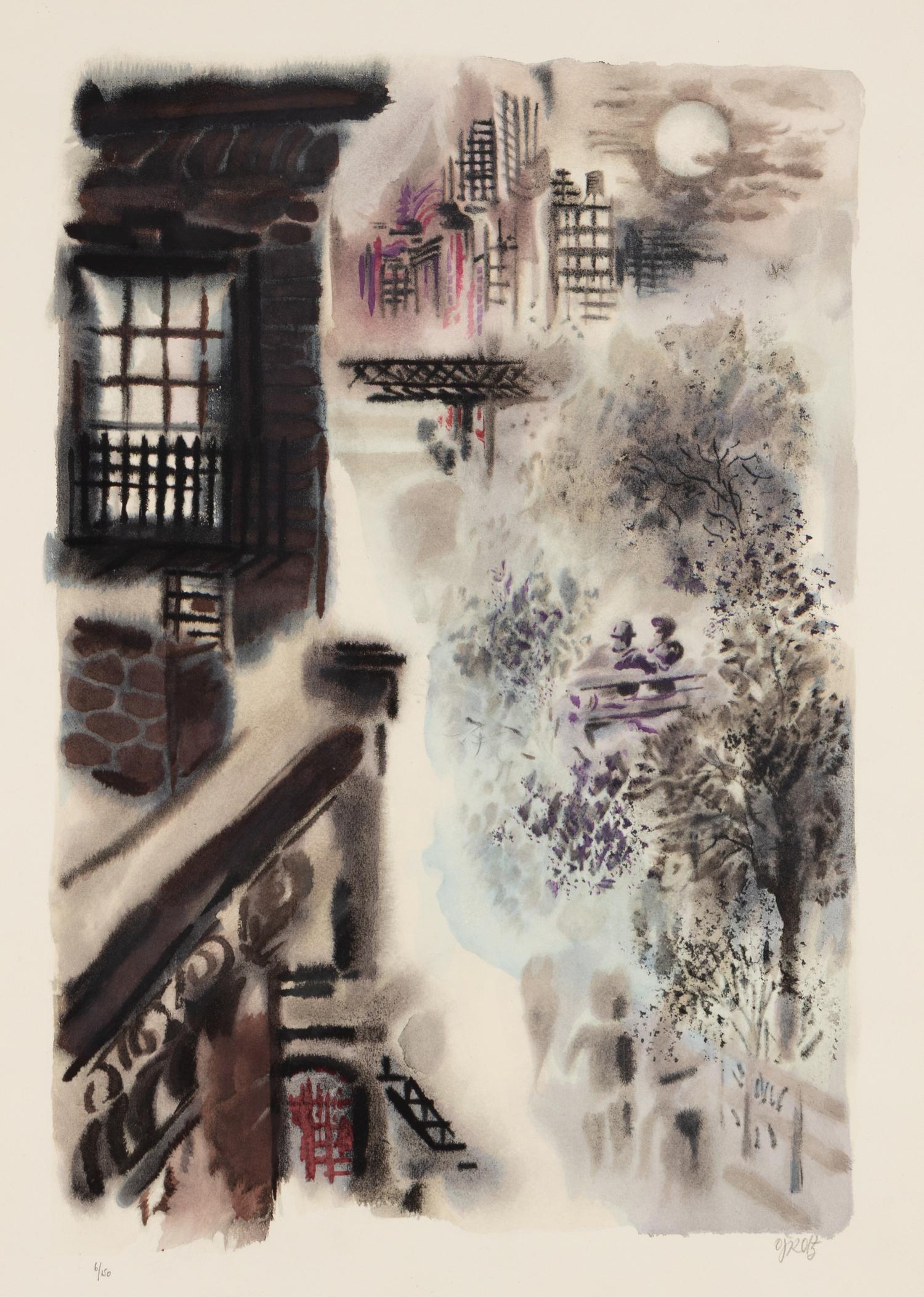 George Grosz (German, 1893-1959) — Bagdad-on-the-Subway: A Portfolio of Six Signed Water-Colors Depicting O'Henry's New York , 1935