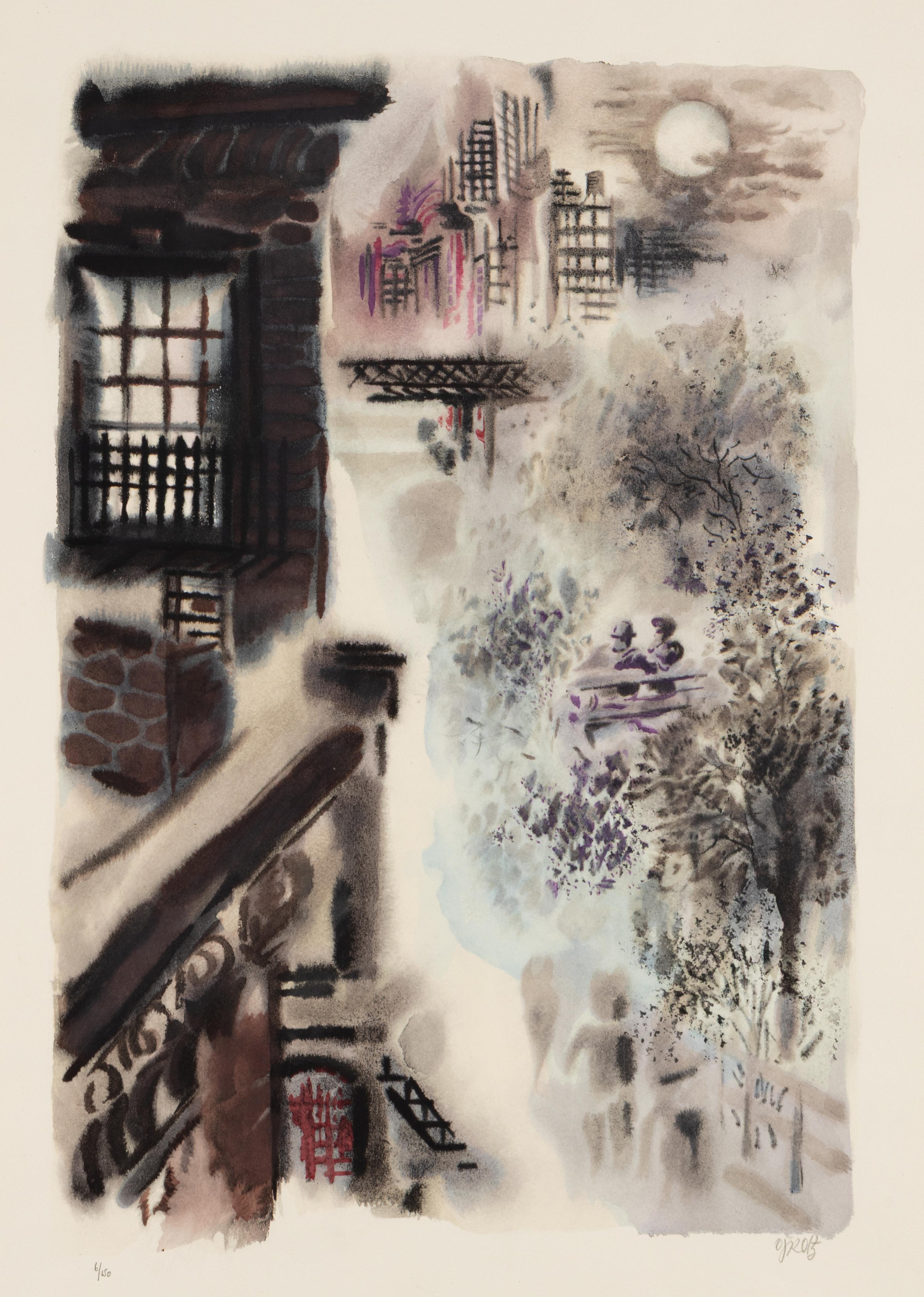 George Grosz (German, 1893-1959) — Bagdad-on-the-Subway: A Portfolio of Six Signed Water-Colors Depicting O'Henry's New York , 1935